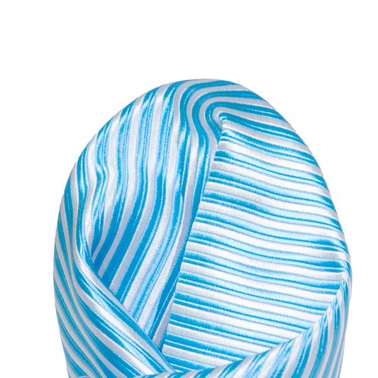 Blue/White Luxury Mini Striped Weave Pocket Square
