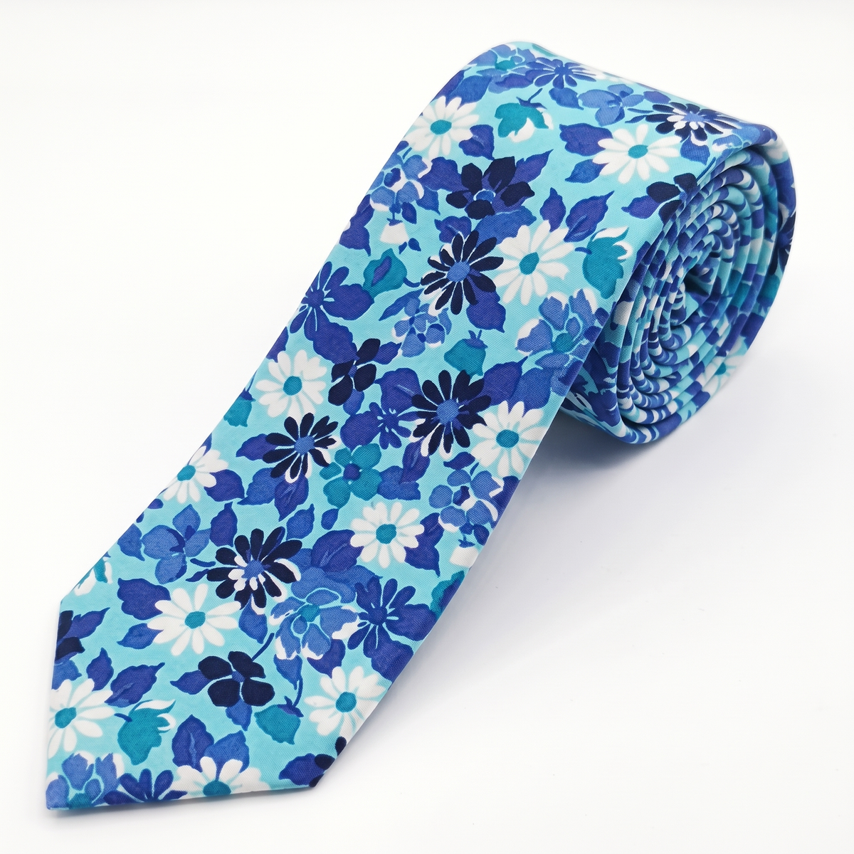 The Riviera Blue Floral Tie