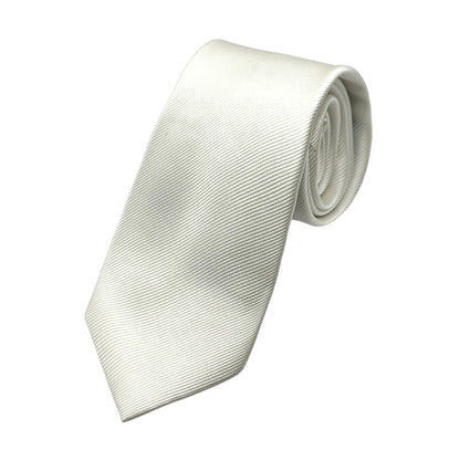Off White Mens Luxury Silk Neck Tie in Diagonal Weave Design