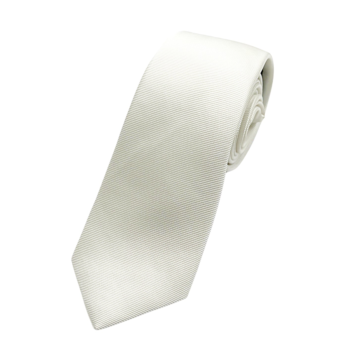 Off White Mens Luxury Silk Neck Tie in Horizontal Twill Weave Design