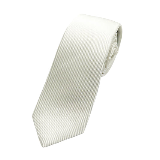 Off White Mens Luxury Silk Neck Tie in Horizontal Twill Weave Design