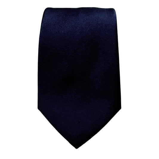 Navy Mens Luxury Silk Neck Ties in Satin Weave Design