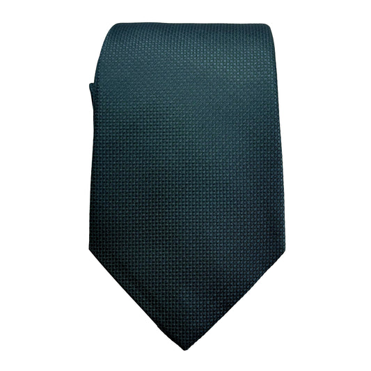 Petrol Green Mens Luxury Silk Neck Tie Tonal Textured Weave Design