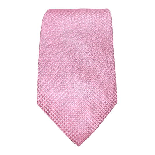 Pink/Navy Mens Luxury Silk Neck Ties in Two Piece Square Weave Design