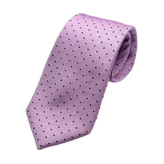 Purple Mens Luxury Silk Neck Tie in Textured Spotted Weave Design