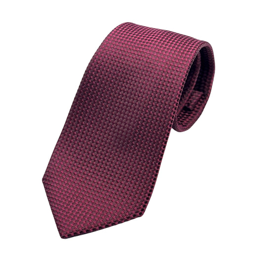 Magenta Mens Luxury Silk Neck Tie in Subtle Textured Weave Design