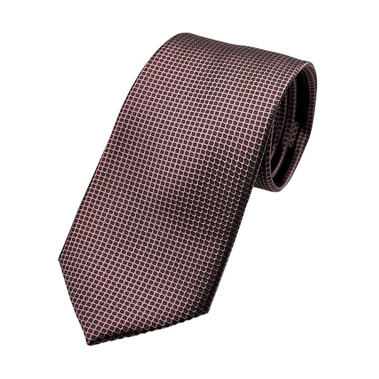 Brick Mens Luxury Silk Neck Tie in Subtle Textured Weave Design