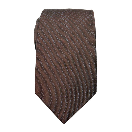 Brown/Lilac Luxury Subtle Textured 7.5cm Width Tie/Pocket Square/Lapel Pin Combo Sets