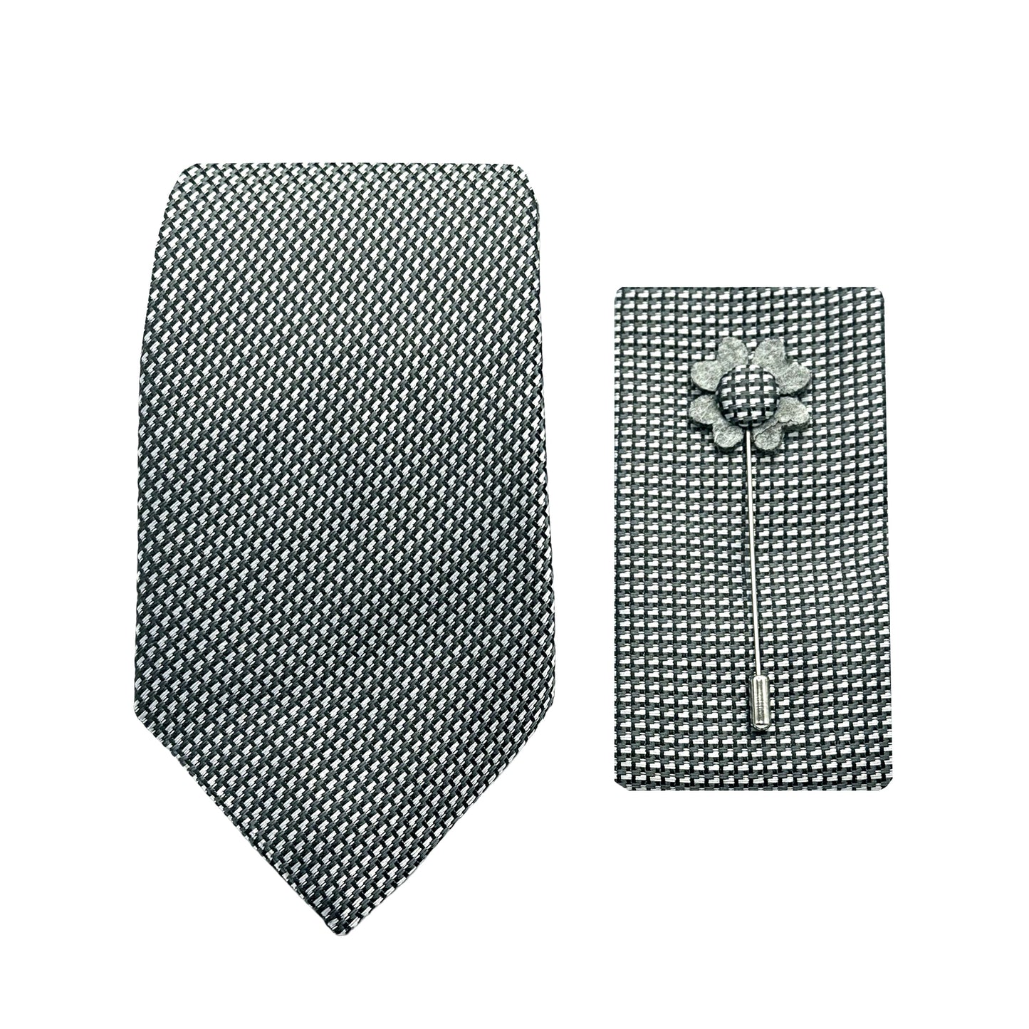 JACOMBO221010 JAMES ADELIN Luxury Textured Weave 7.5cm Width Tie/Pocket Square/Lapel Pin Combo Sets