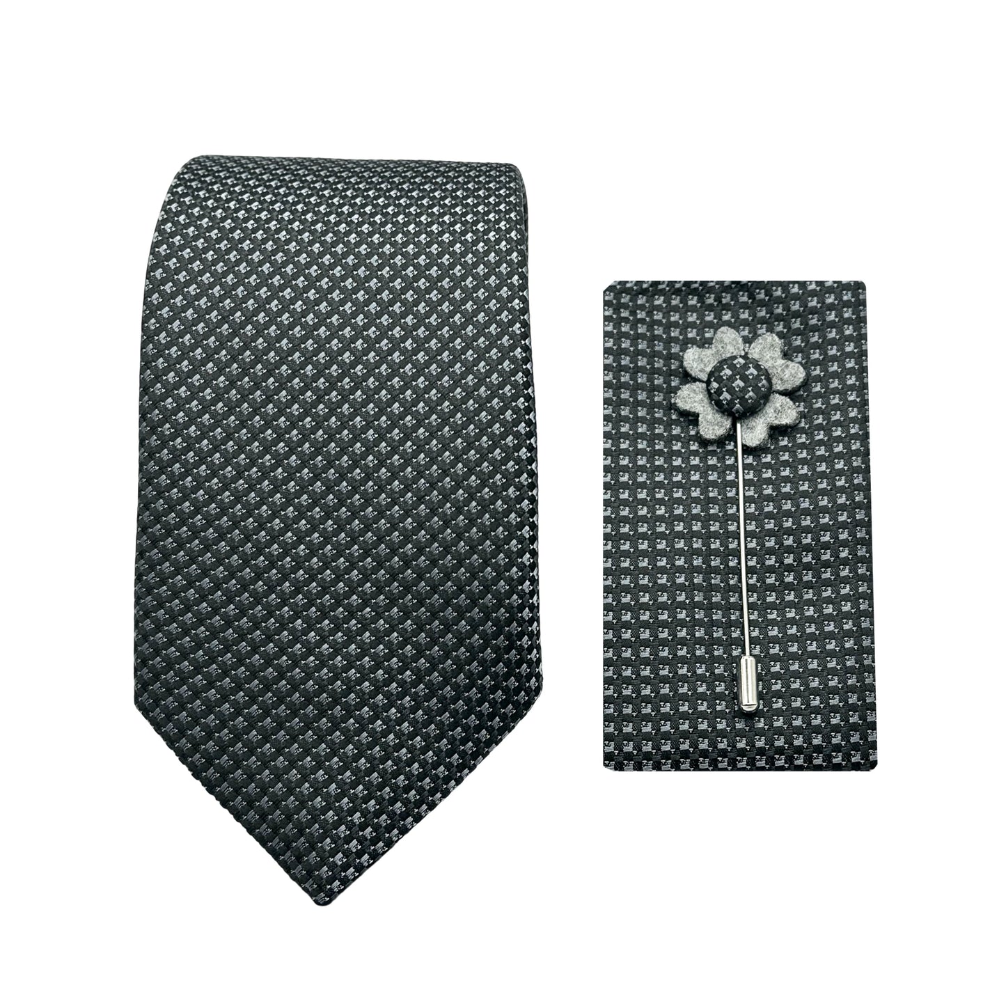JACOMBO221010 JAMES ADELIN Luxury Textured Weave 7.5cm Width Tie/Pocket Square/Lapel Pin Combo Sets