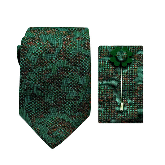JACOMBO223030 JAMES ADELIN Luxury Subtle Shaded Effect 7.5cm Width Tie/Pocket Square/Lapel Pin Combo Set