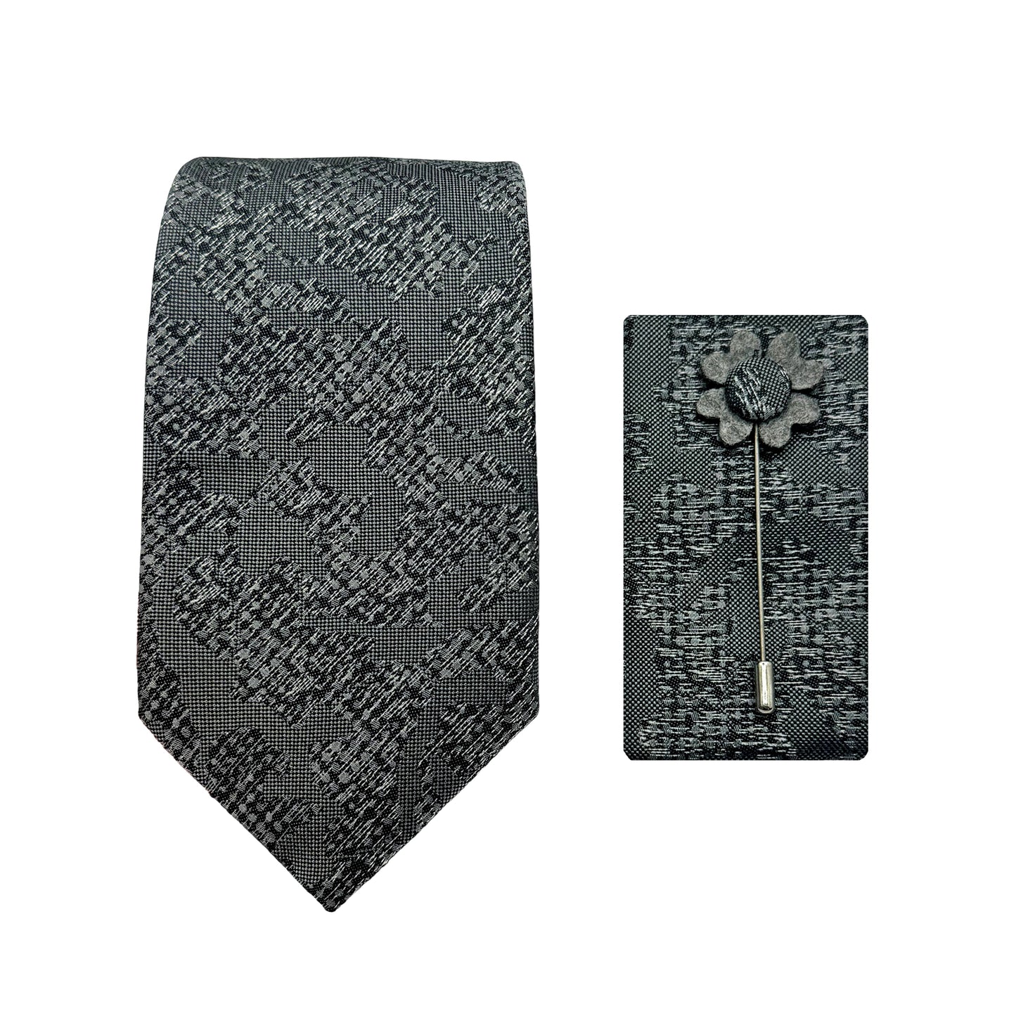 JACOMBO223030 JAMES ADELIN Luxury Subtle Shaded Effect 7.5cm Width Tie/Pocket Square/Lapel Pin Combo Set