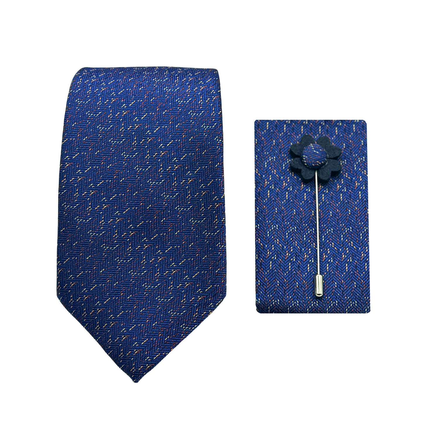 JACOMBO223070 JAMES ADELIN Luxury Textured Weave 7.5cm Width Tie/Pocket Square/Lapel Pin Combo Sets