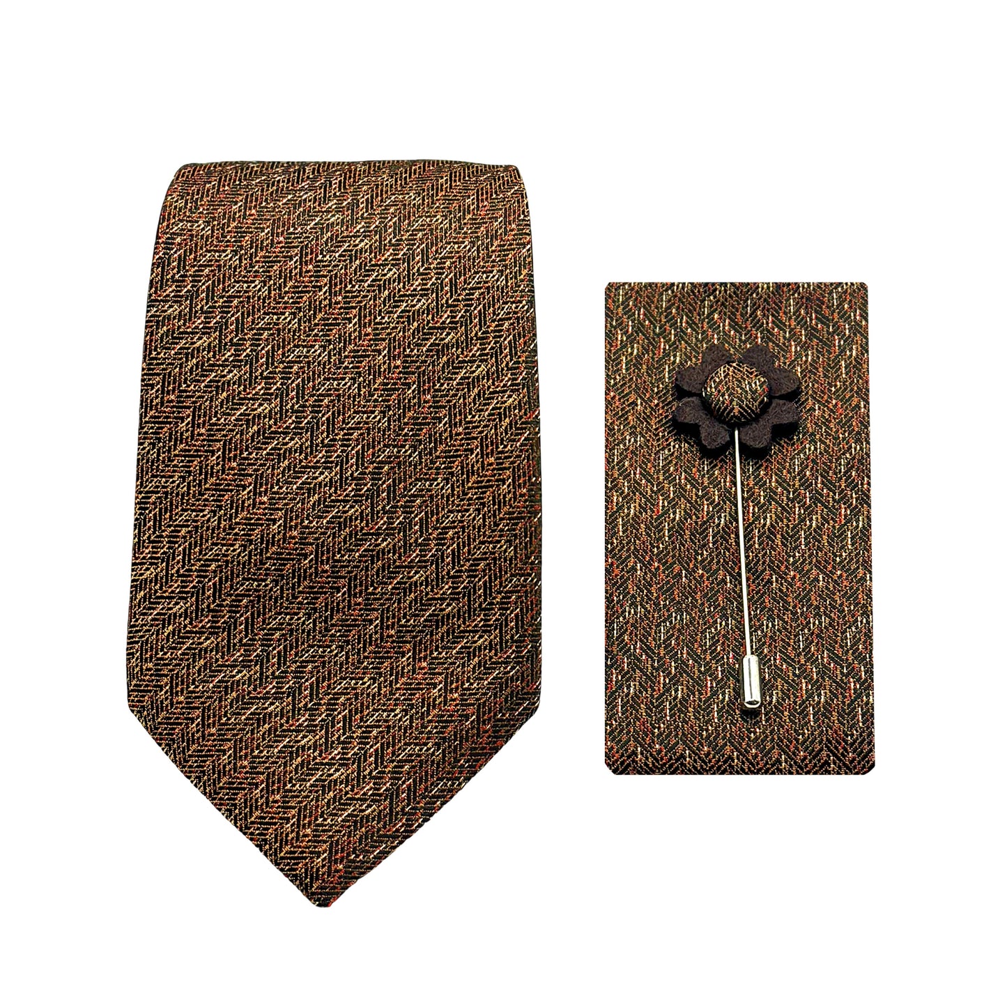 JACOMBO223070 JAMES ADELIN Luxury Textured Weave 7.5cm Width Tie/Pocket Square/Lapel Pin Combo Sets