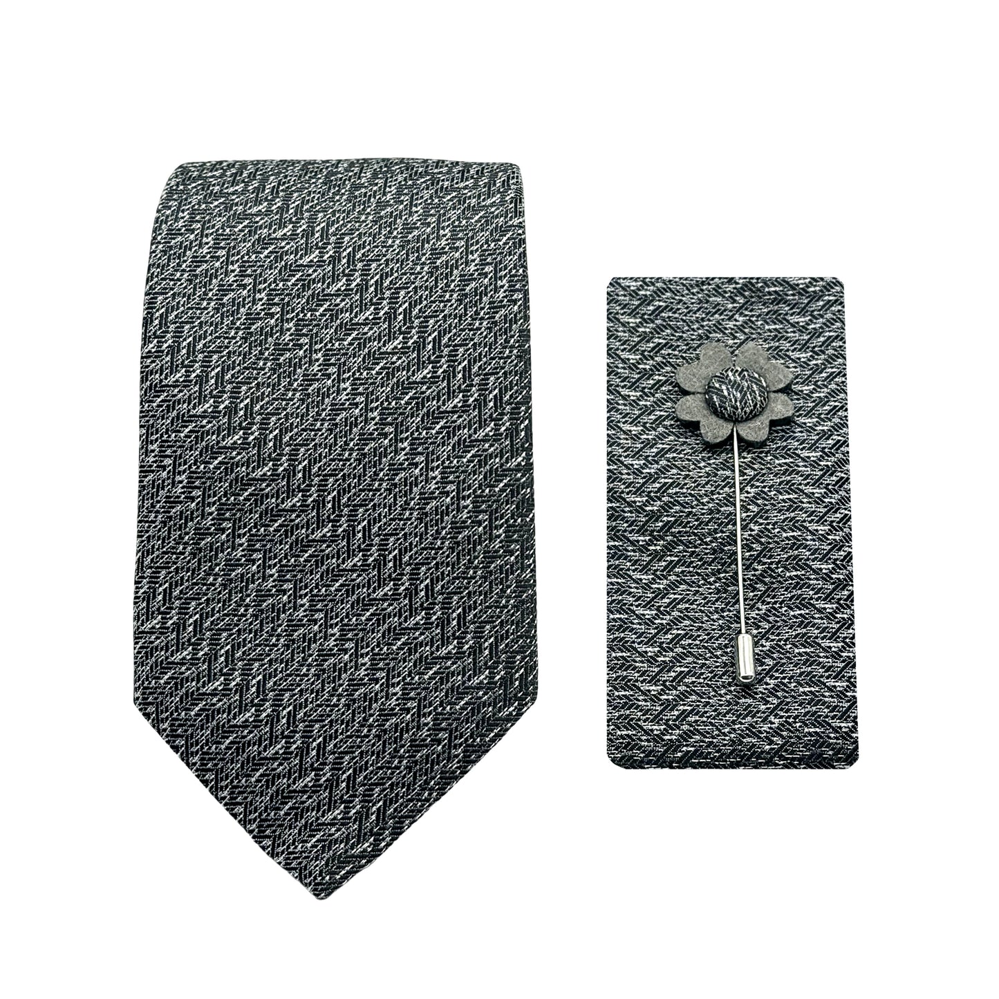 JACOMBO223070 JAMES ADELIN Luxury Textured Weave 7.5cm Width Tie/Pocket Square/Lapel Pin Combo Sets