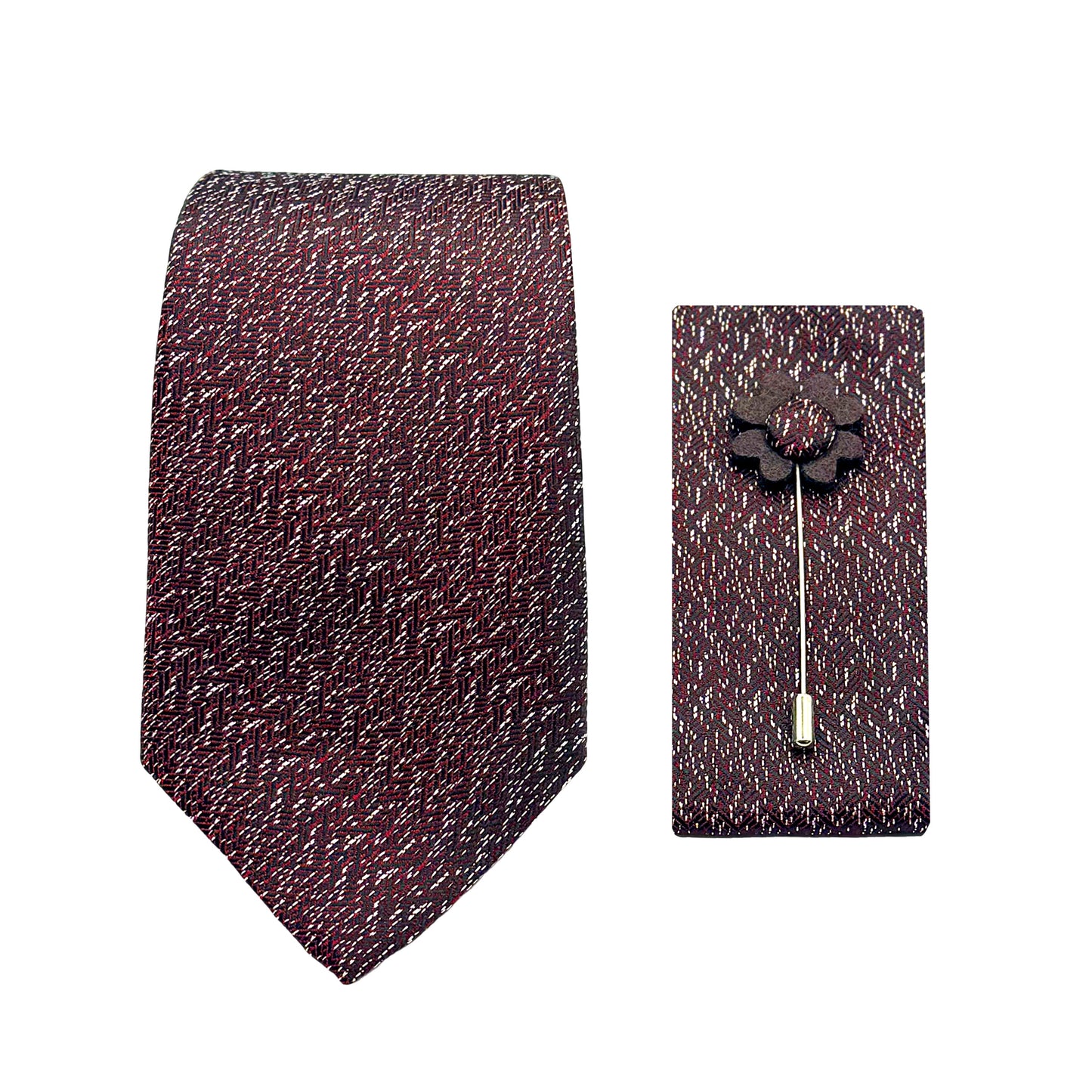 JACOMBO223070 JAMES ADELIN Luxury Textured Weave 7.5cm Width Tie/Pocket Square/Lapel Pin Combo Sets