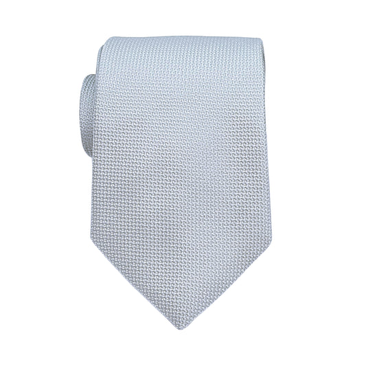 Silver Luxury Oxford Weave 7.5cm Neck Tie