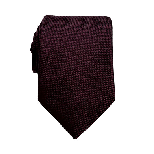 Wine Luxury Oxford Weave 7.5cm Neck Tie