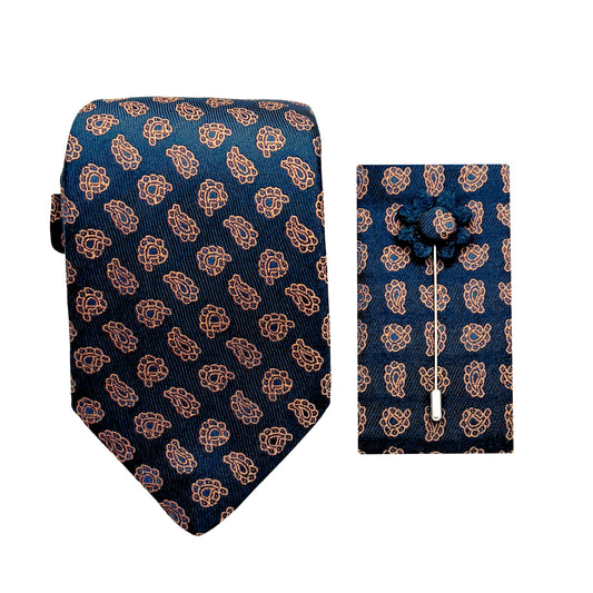 JACOMBO227020 JAMES ADELIN Luxury Paisley 7.5cm Width Tie/Pocket Square/Lapel Pin Sets