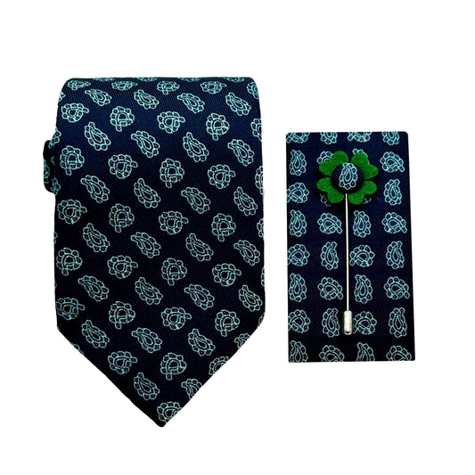 JACOMBO227020 JAMES ADELIN Luxury Paisley 7.5cm Width Tie/Pocket Square/Lapel Pin Sets