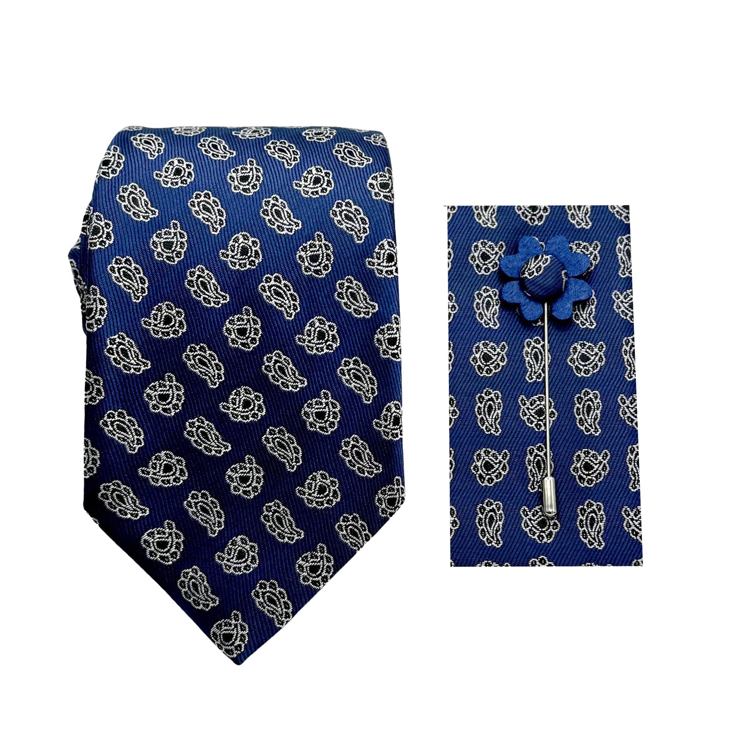 JACOMBO227020 JAMES ADELIN Luxury Paisley 7.5cm Width Tie/Pocket Square/Lapel Pin Sets