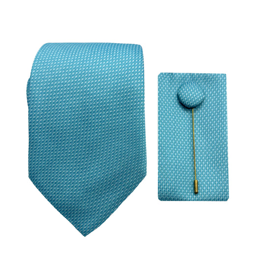 JACOMBO241010 JAMES ADELIN Luxury Textured 7.5cm Width Tie/Pocket Square/Lapel Pin Combo Set