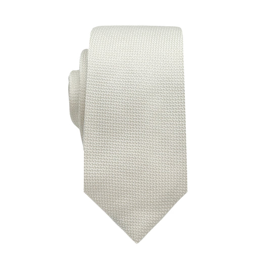 Beige Luxury Oxford Weave 6.5cm Skinny Neck Tie