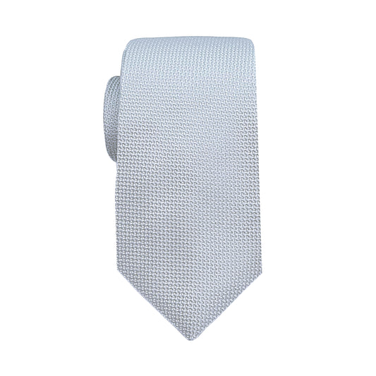 Silver Luxury Oxford Weave 6.5cm Skinny Neck Tie