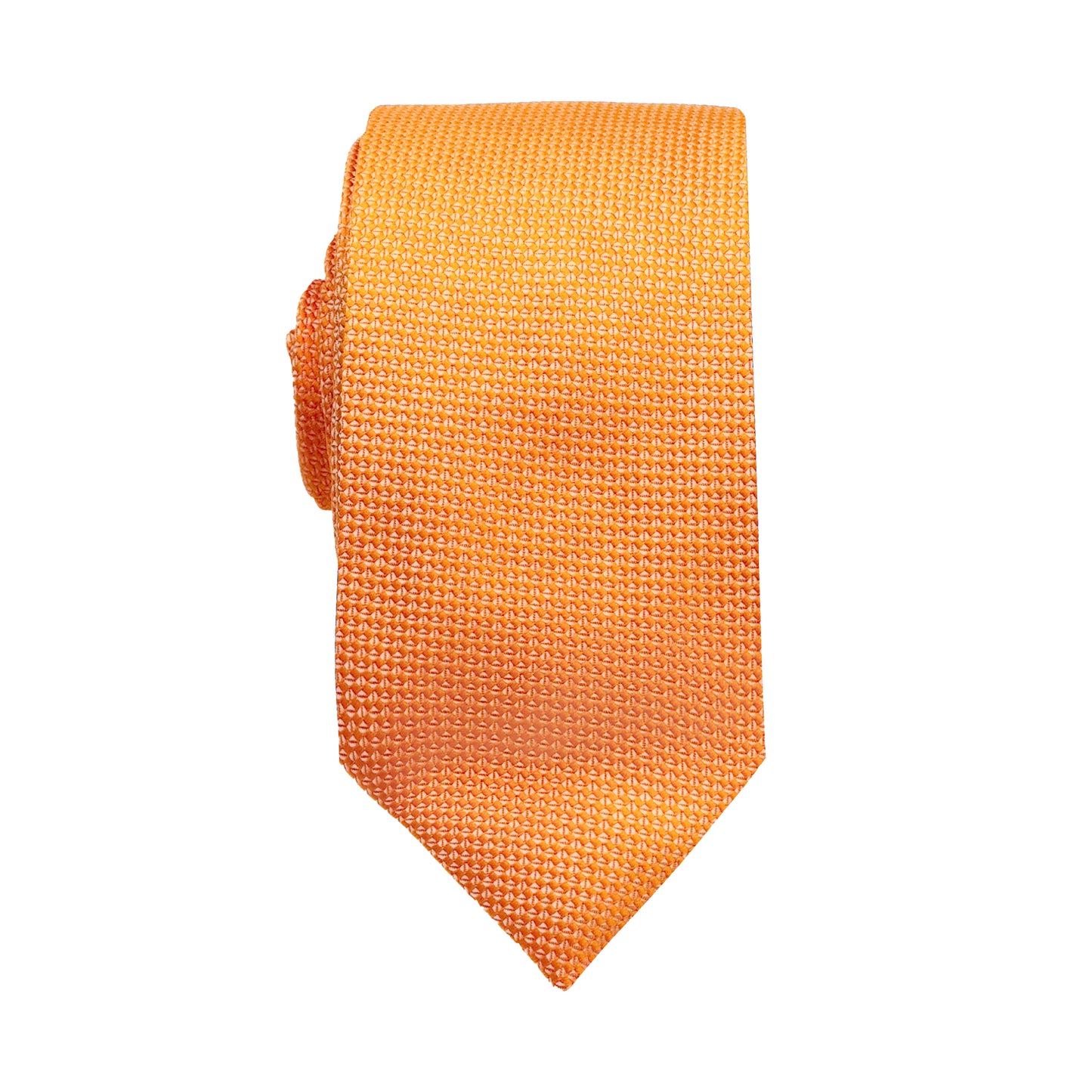 Orange Luxury Oxford Weave 6.5cm Skinny Neck Tie