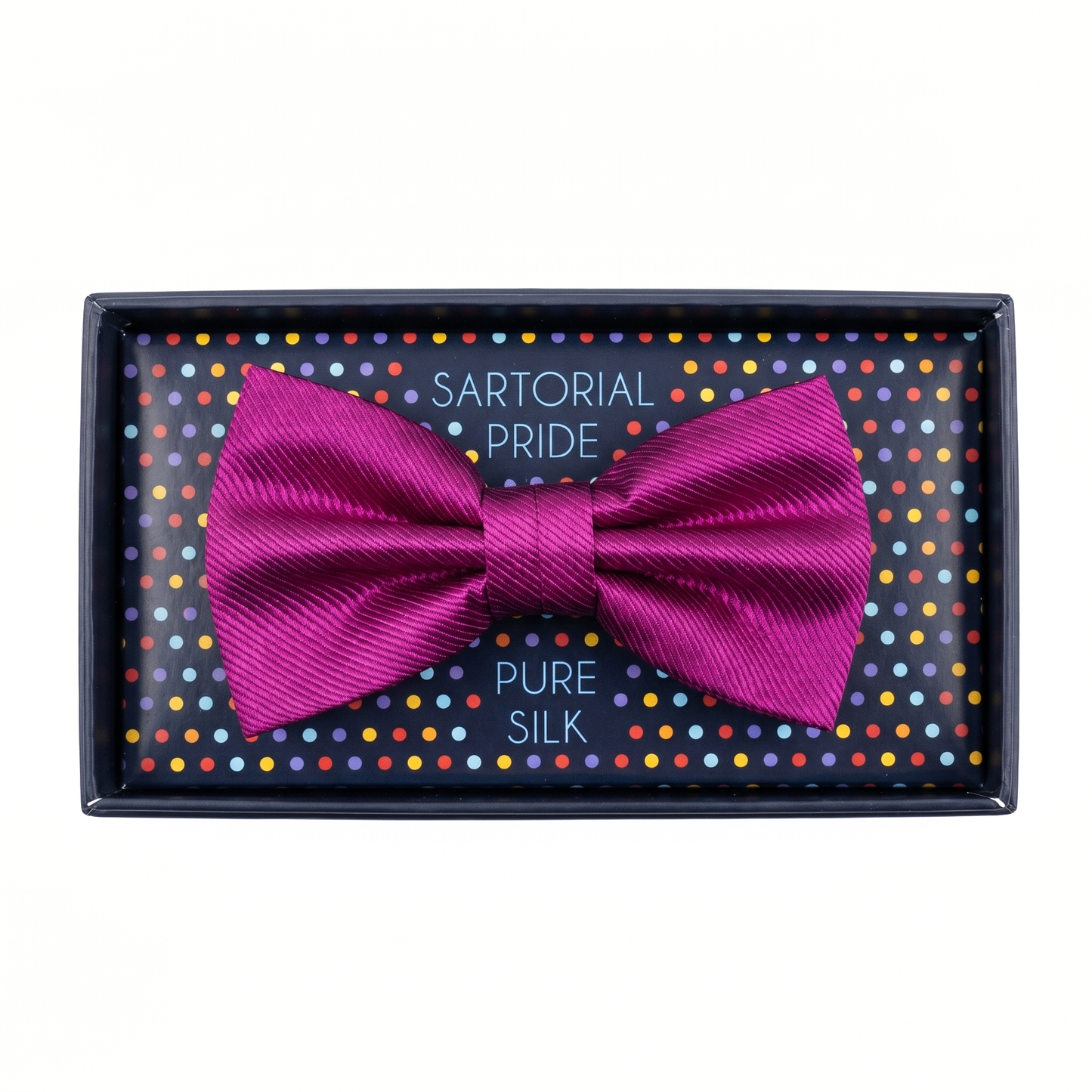 Magenta Pure Silk Twill Weave Bow Tie