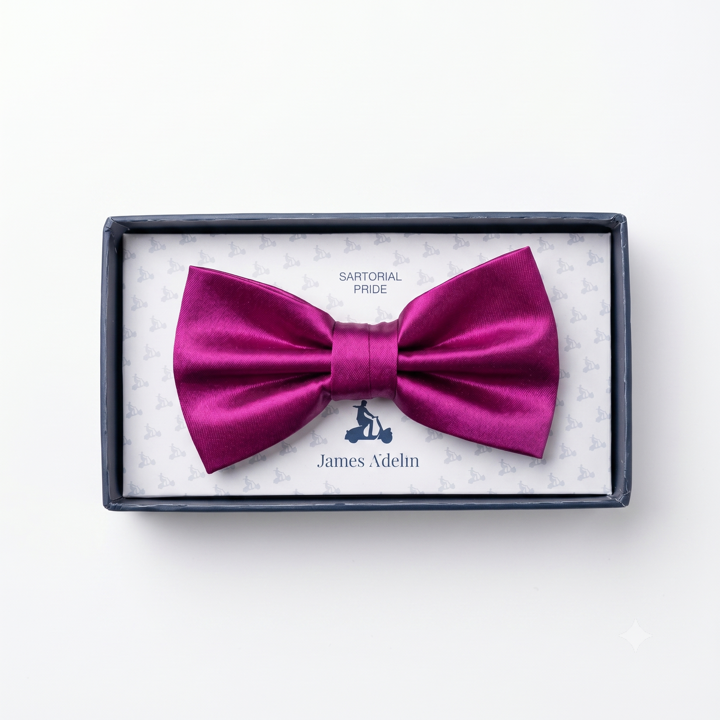 Magenta Pure Silk Solid Satin Weave Bow Tie