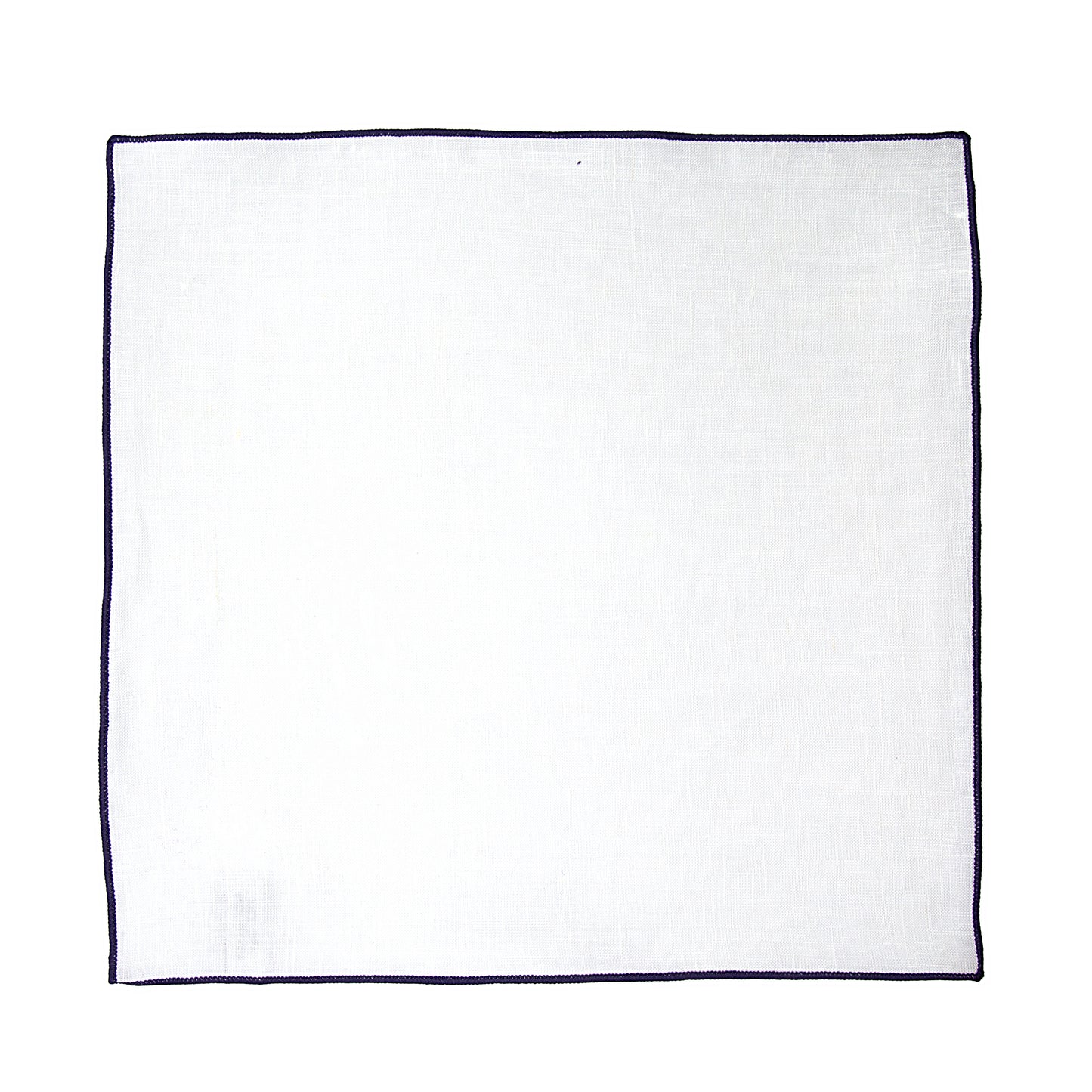White/Purple Luxury Coloured Border Pure Linen Weave Pocket Square