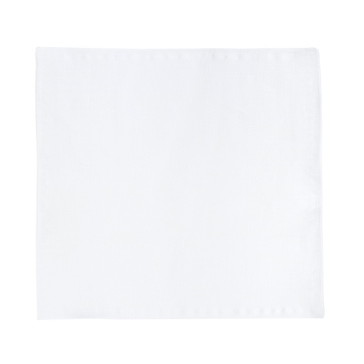White Luxury Pure Linen Weave Pocket Square