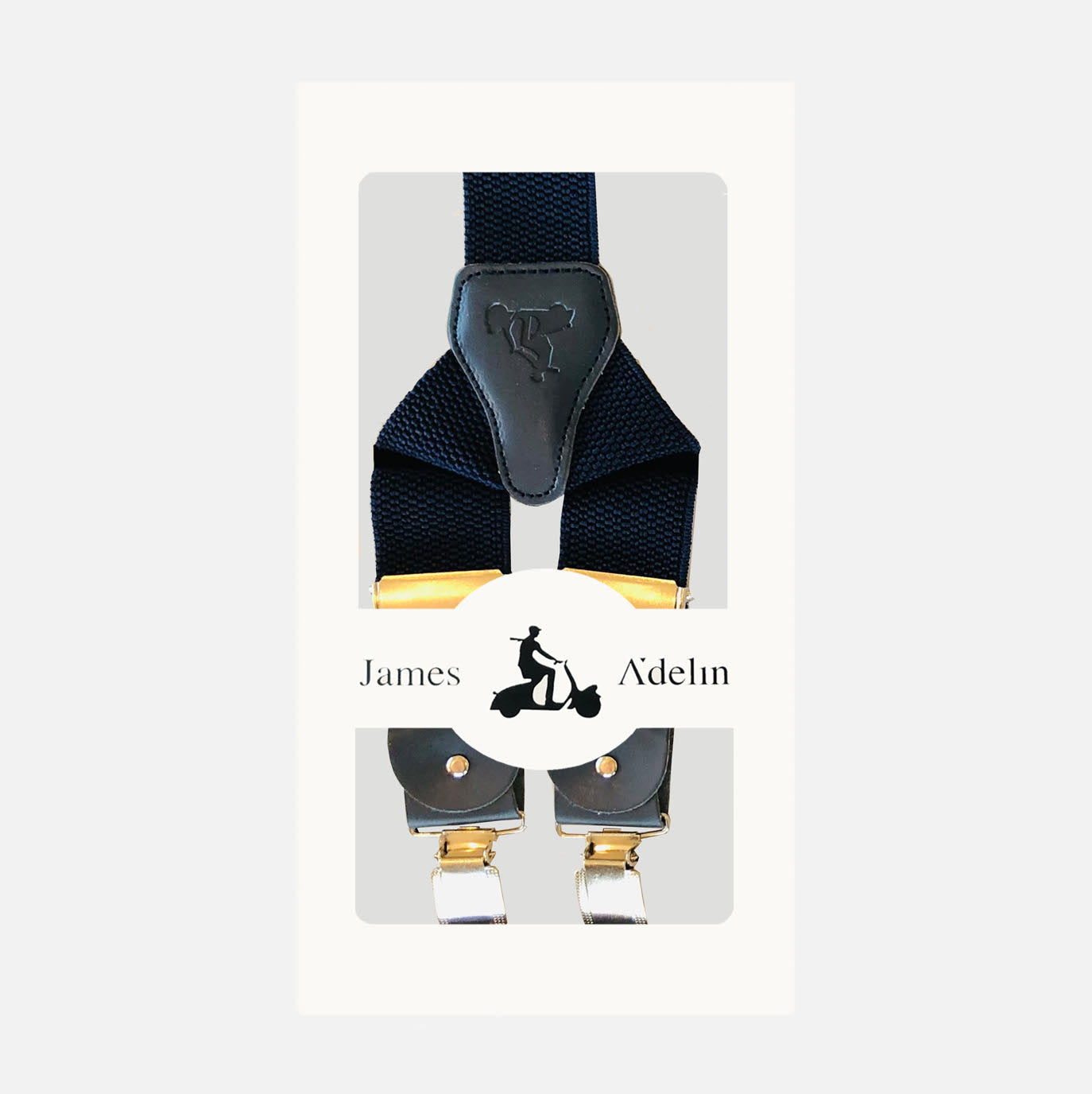 Navy Mens Luxury Textured Weave Suspenders