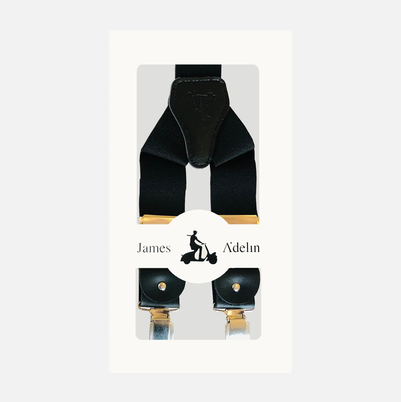 Black Mens Simple Textured Weave Suspenders