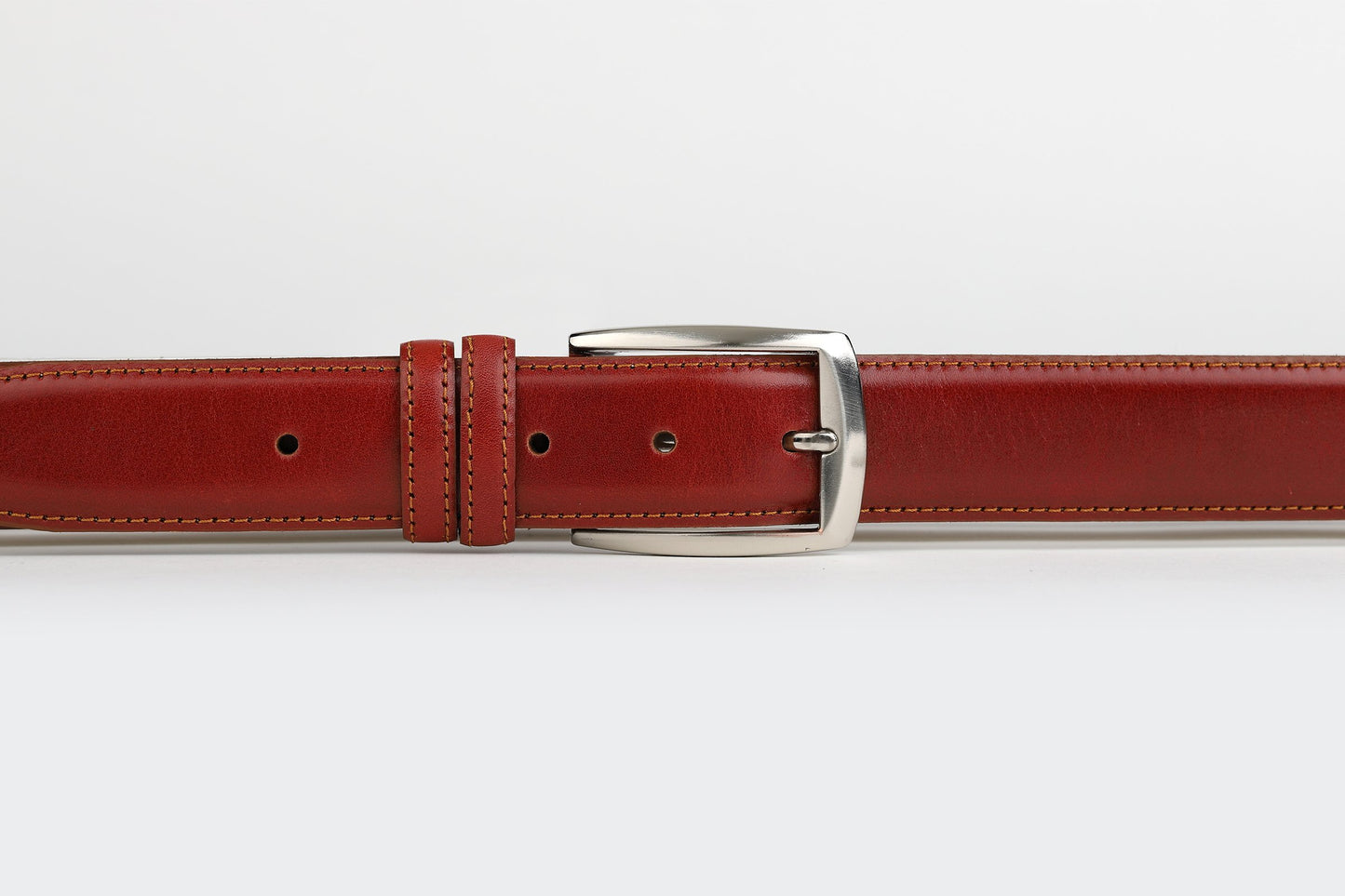 Burnt Orange Mens Plain Leather Belt