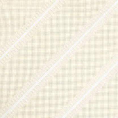 Ivory/White Regimental Striped Weave Pocket Square