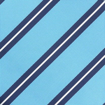 Blue/Navy/White Regimental Striped Weave Pocket Square
