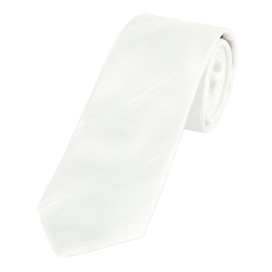 White Luxury Regimental Striped Weave Neck Tie