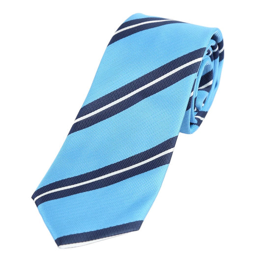 Blue/Navy/White Luxury Regimental Striped Weave Neck Tie