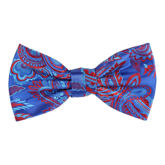 James Adelin Floral Bow Tie in Royal, Blue and Red