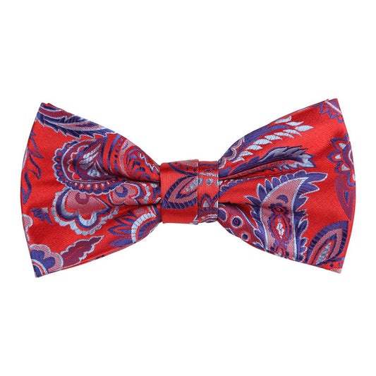 James Adelin Floral Bow Tie in Red, Blue and Silver