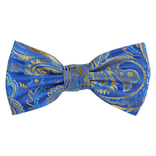 James Adelin Floral Bow Tie in Royal, Blue and Beige