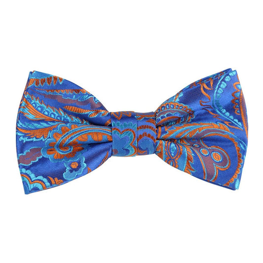 James Adelin Floral Bow Tie in Royal, Turquoise and Orange