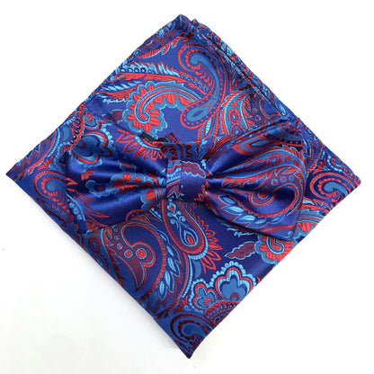 Royal/Blue/Red Luxury Paisley Weave Pocket Square