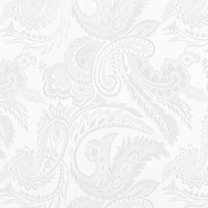 White Luxury Paisley Weave Pocket Square