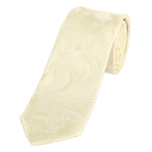 Ivory Luxury Paisley Weave Neck Tie