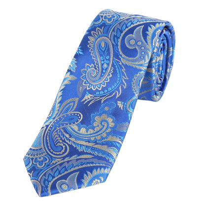 Royal/Blue/Silver Luxury Paisley Weave Neck Tie