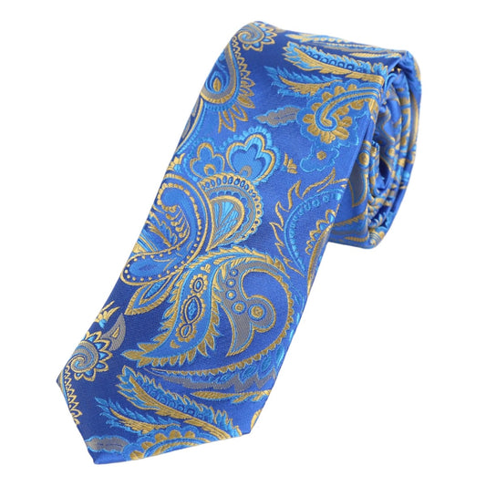 Royal/Blue/Gold Luxury Paisley Weave Neck Tie