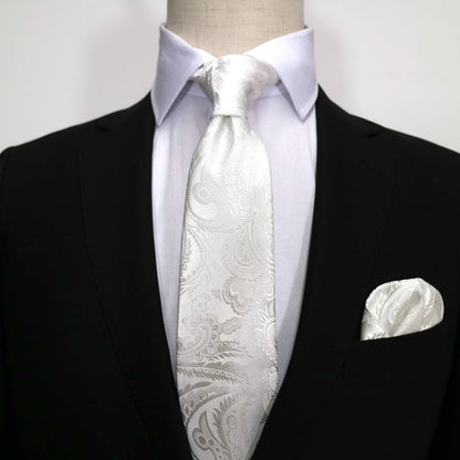 Off White Luxury Paisley Weave Neck Tie